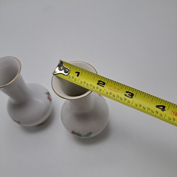 Zangenthal Bavaria Germany Miniature Porcelain Vases With Rose Design - Picture 8 of 8